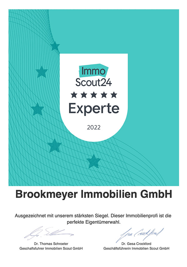 Urkunde ImmoScout24 Experte 2022